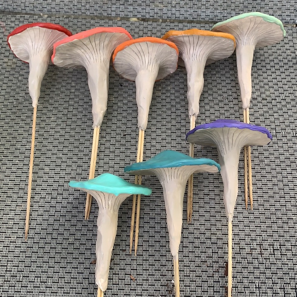 SET OF 3 Custom order Garden Stake Mushrooms π - Picture 4 of 10